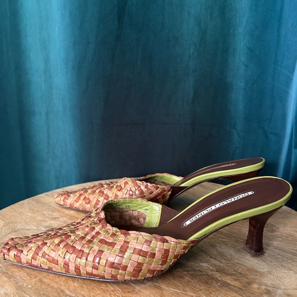 Vintage Donald J. Pliner Woven Kitten Heels